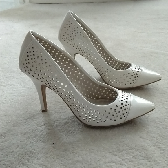 Christian Siriano for Payless Shoes - Christian Siriano white perforated high heel shoes